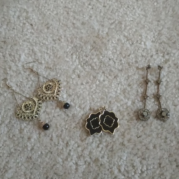 ASOS Jewelry - Anthro Lot of black and gold earrings